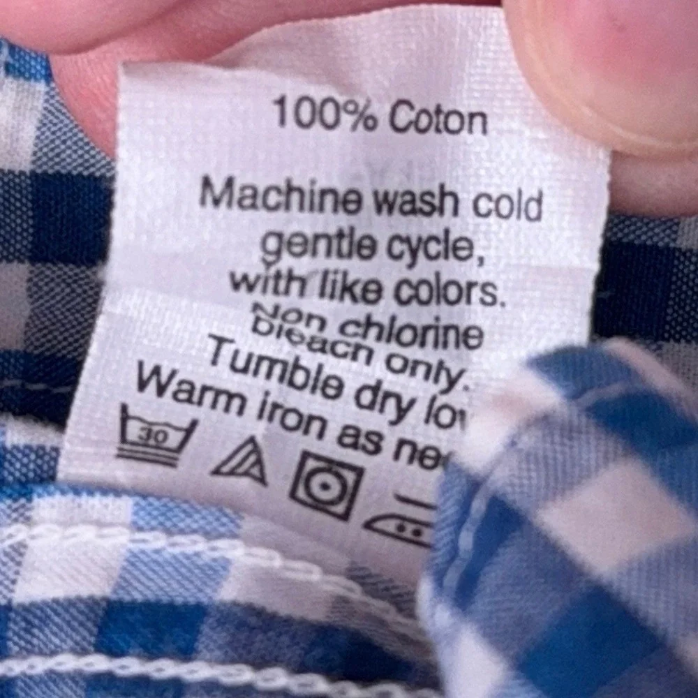 J Crew Mens Button Down Shirt Blue Gingham Check Long‎ Sleeve Casual Size M